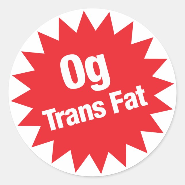 0g Trans Fat Sticker (Front)