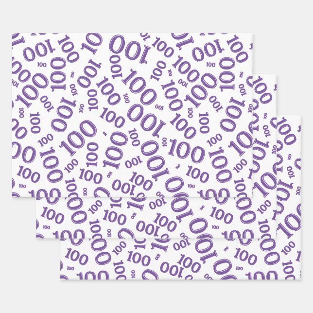 0th Modern Black/White Random Number Pattern Wrapping Paper Sheet (Set)
