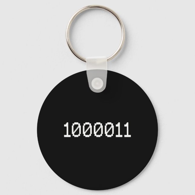 1000011 Binary Code 67 Meme Computer Coding Funny  Keychain (Front)