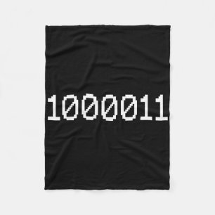 1000011 Binary Code For 67 Funny Tech Meme Compute Fleece Blanket