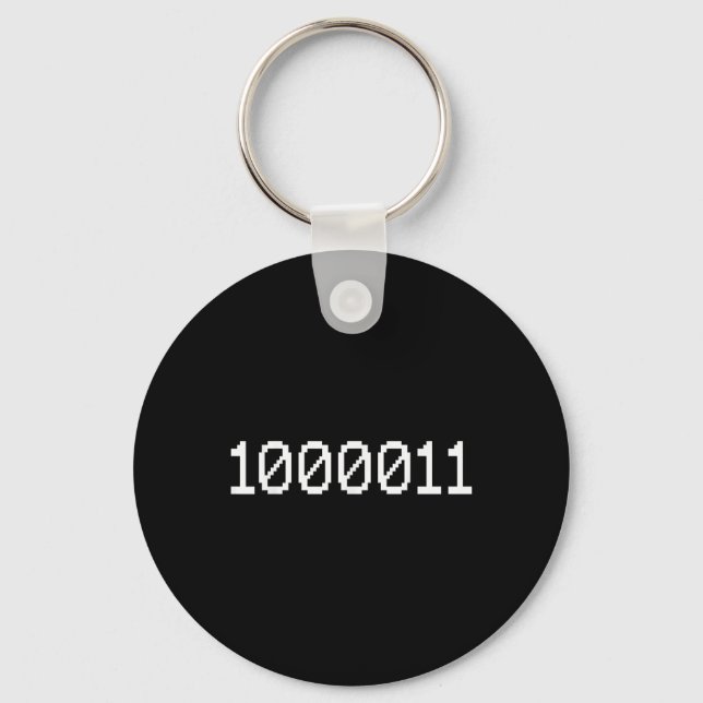 1000011 Binary Code For 67 Funny Tech Meme Compute Keychain (Front)