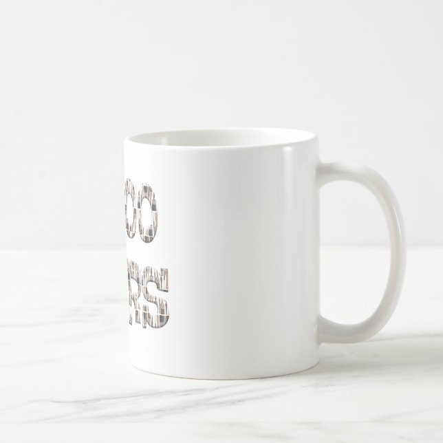 10000 hours with an overlay of paint brushes. coffee mug (Right)
