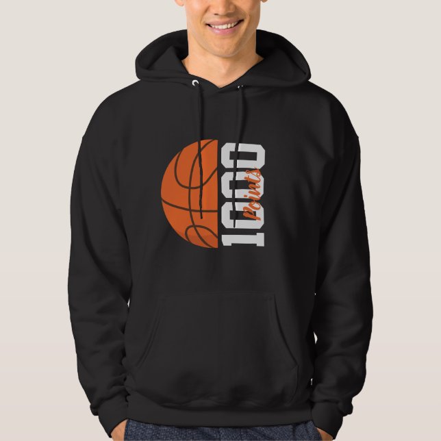 1000 Career Points Basketball Player Team Men's Hoodie (Front)