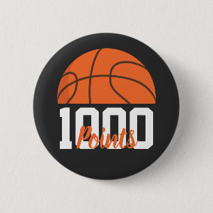 1000 Career Points Scorer Basketball High School 2 Inch Round Button