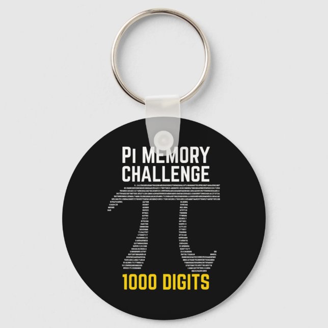 1000 Digits Of Pi Memory Challenge - Pi Day  Keychain (Front)