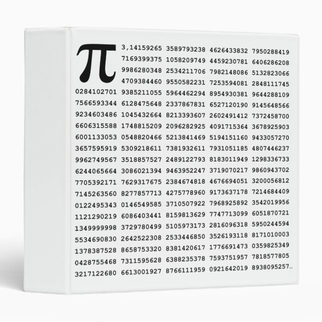 1000 First Digits Pi Number | Mathematical symbol Binder (Front/Spine)