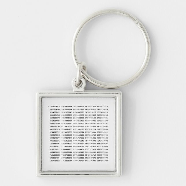 1000 First Digits Pi Number | Mathematical symbol Keychain (Front)