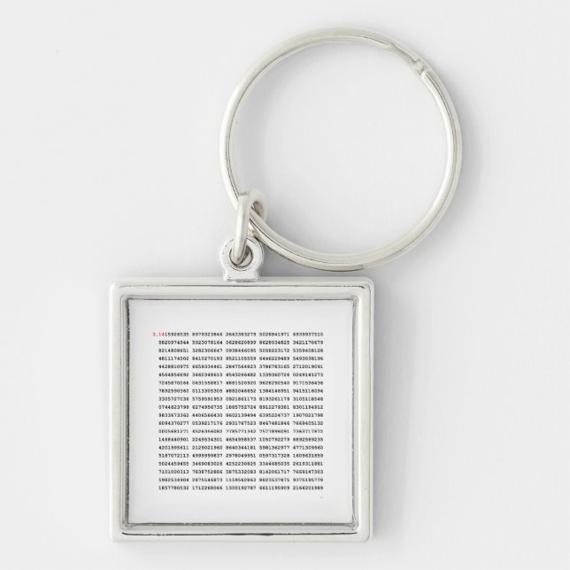 1000 First Digits Pi Number | Mathematical symbol Keychain (Front)