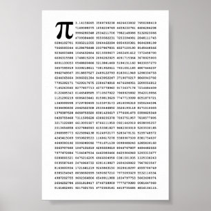 1000 First Digits Pi Number Mathematical symbol Poster