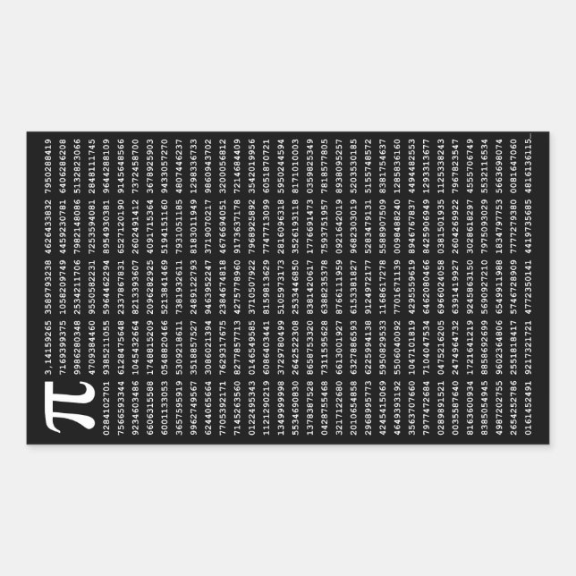 1000 First Digits Pi Number | Mathematical symbol Sticker (Front)