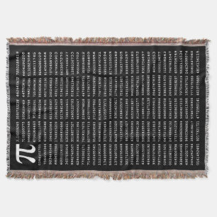 1000 First Digits Pi Number   Mathematical symbol Throw Blanket