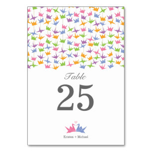 1000 Hanging Origami Paper Cranes Wedding Table Number