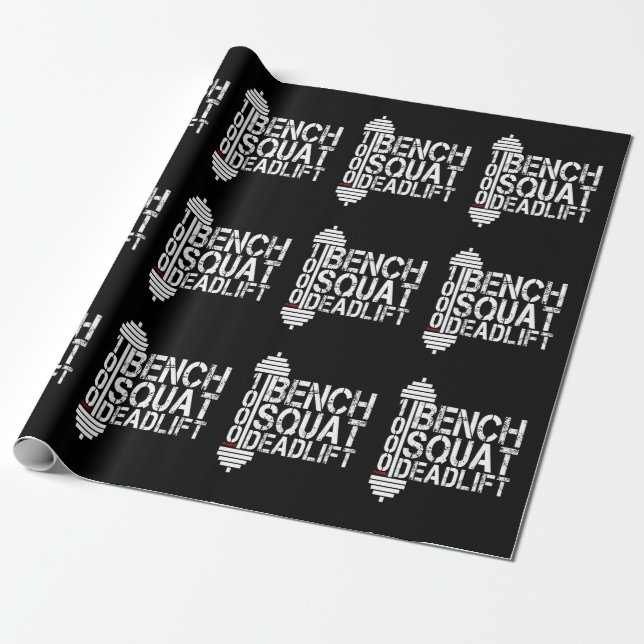 1000 Lbs Bench Squat Deadlift Powerlift Fitness Wrapping Paper (Unrolled)