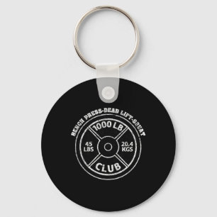 1000 Lbs Pound Club Gym Weightlifting Dead Lift Be Keychain