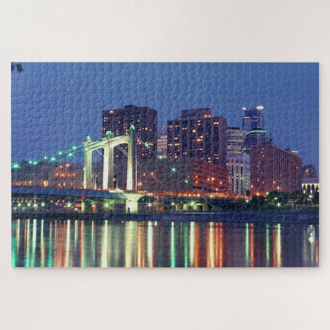 1000 pièces Minneapolis Skyline Jigsaw Puzzles (Horizontal)