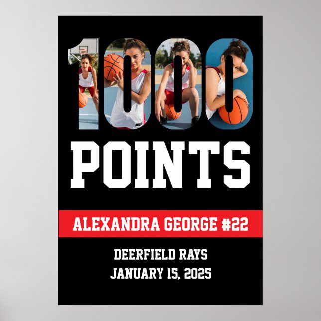 1000 Points Basketball Poster (Front)