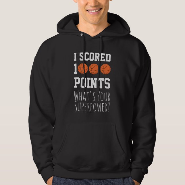 1000 Points Career Milestone  Player Basketball  Hoodie (Front)