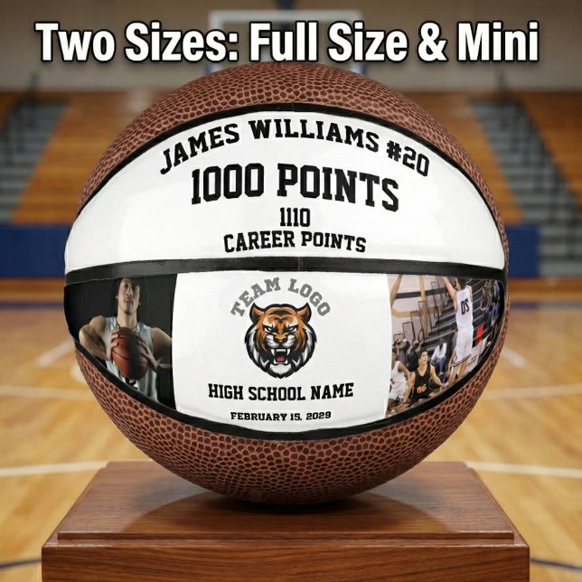 1000 Points Milestone With Custom Photos Mini Basketball (Creator Uploaded)