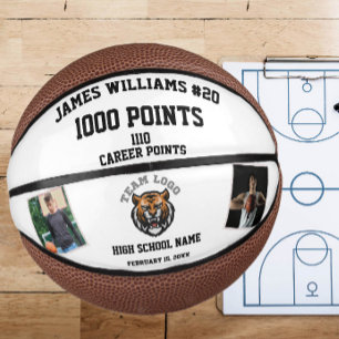 1000 Points Milestone With Custom Photos Mini Basketball