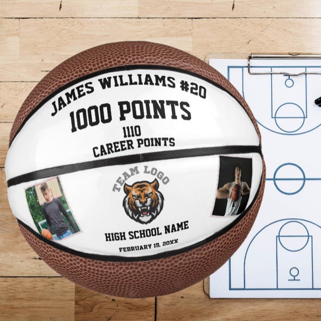 1000 Points Milestone With Custom Photos Mini Basketball (Creator Uploaded)