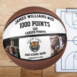 1000 Points Milestone With Custom Photos Mini Basketball<br><div class="desc">This customized commemorative basketball is the perfect gift for any basketball player or fan. The ball is printed with "1000 points" alongside a personalized name and jersey number logo, making it a unique and special keepsake that celebrates an unforgettable achievement. Whether you are celebrating your own milestone or honouring an...</div>