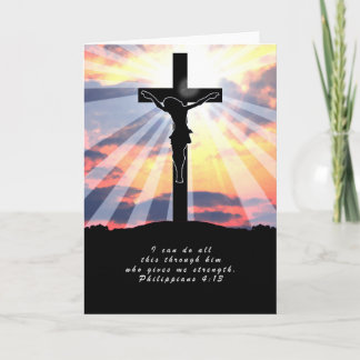 10015 Bible Verse Philippians 4:13 Christ Cross Card
