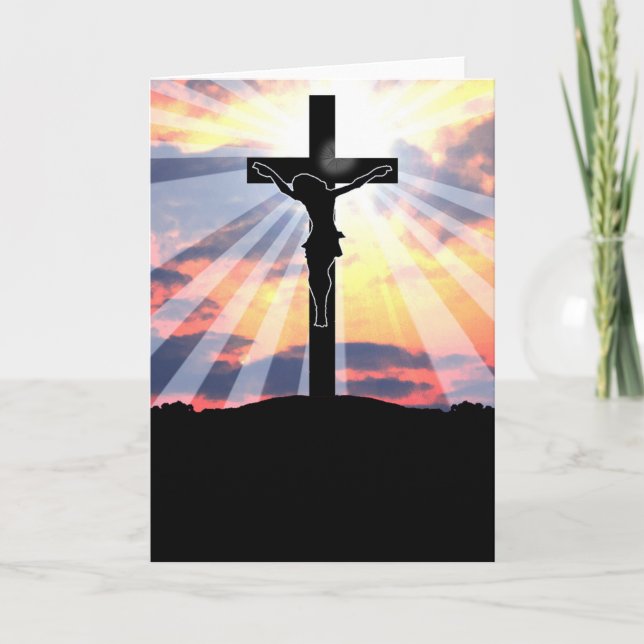 10015 Jesus Christ Cross Calvary Crucifixion Card (Front)