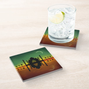 1001 Oriental Night Reflection Glass Coaster