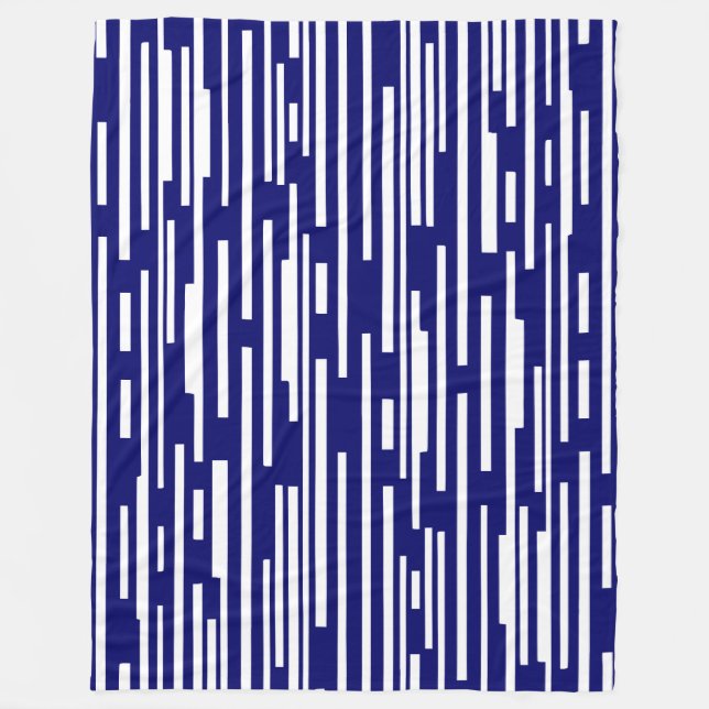 100216 - Deep Navy and White Fleece Blanket (Front)