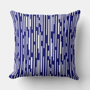 100216 - Deep Navy and White Throw Pillow
