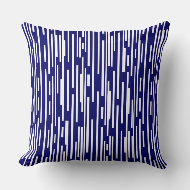 100216 - Deep Navy and White Throw Pillow (Front)