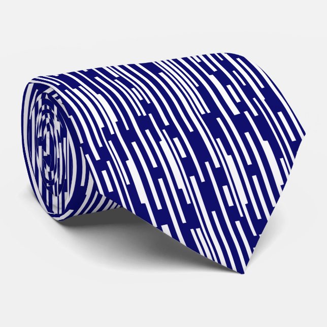 100216 - Deep Navy and White Tie (Rolled)