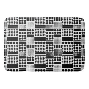 100416 - Black on White Bath Mat