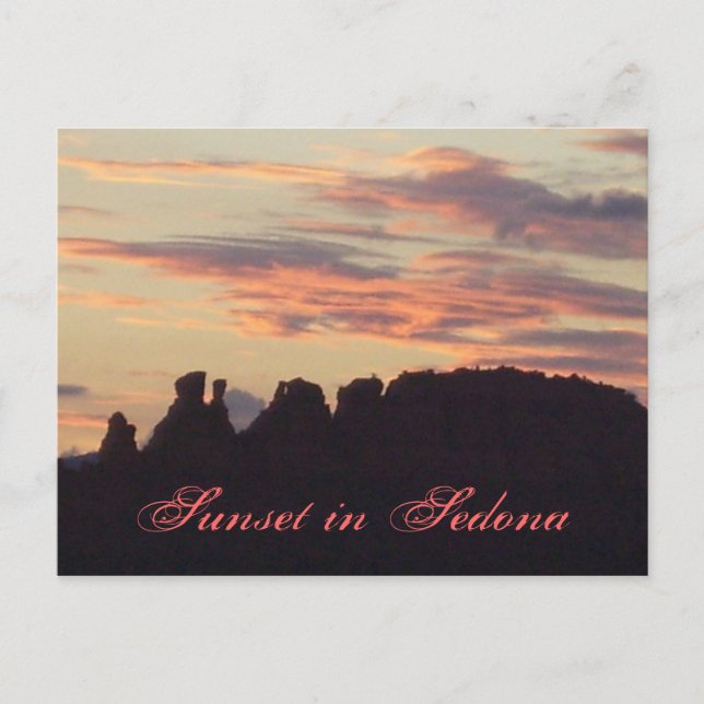 100_5045, Sunset in Sedona Postcard (Front)