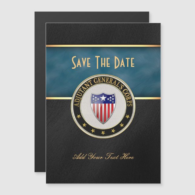 [100] Adjutant General's Corps Branch Insignia [3D Magnetic Invitation (Front/Back)