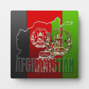 [100] Afghanistan: COA, Flag & Map Plaque