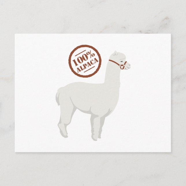 100% Alpaca Postcard (Front)