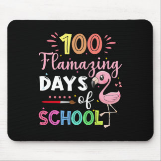 100 Amazing Days Of School Cute Flamingo Student T Mouse Pad