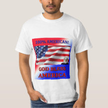 100% American-God Bless America Men's T-Shirt