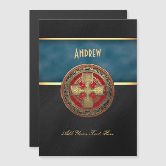 [100] Ancient Celtic Sacred Gold Knot Cross Magnetic Invitation