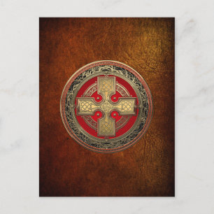 [100] Ancient Celtic Sacred Gold Knot Cross Postcard