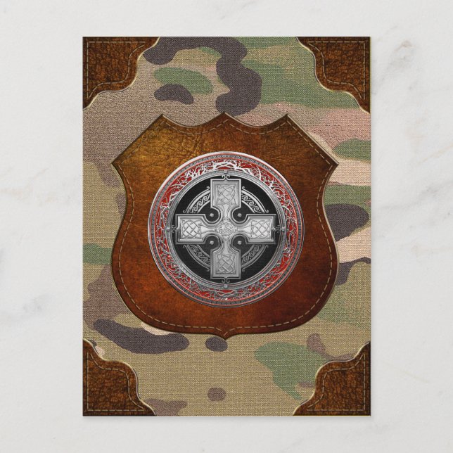 [100] Ancient Celtic Sacred Silver Knot Cross Postcard (Front)