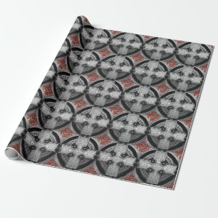 [100] Ancient Celtic Sacred Silver Knot Cross Wrapping Paper