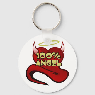 100% Angel Devil Heart Keychain