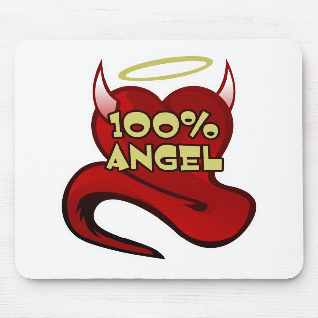 100% Angel Devil Heart Mouse Pad (Front)