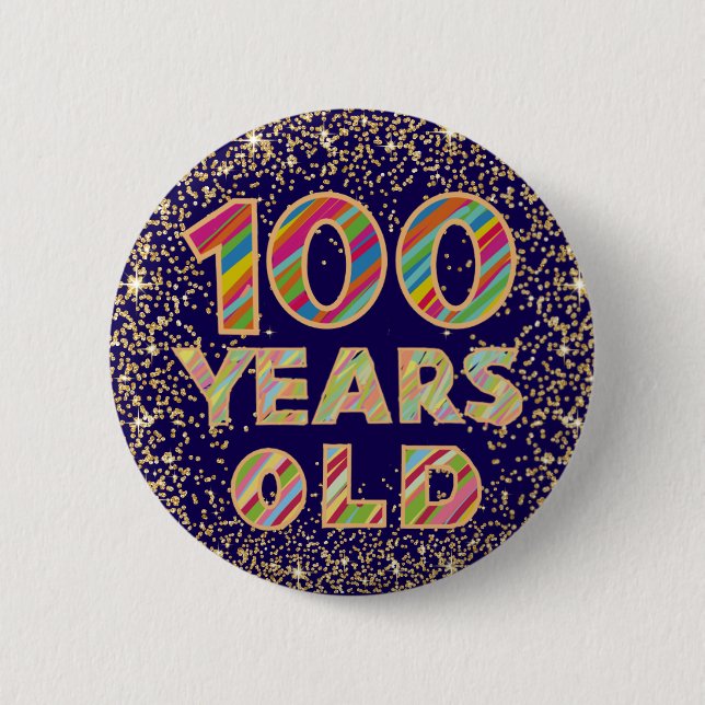 100 ans 100e anniversaire fantaisie badge (Devant)