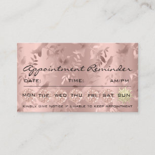100 Appointment Reminder Floral Makeup Eyelash Lux Business Card