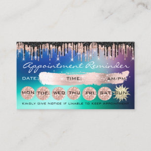 100 Appointment Reminder Rose Holographic Drips Business Card