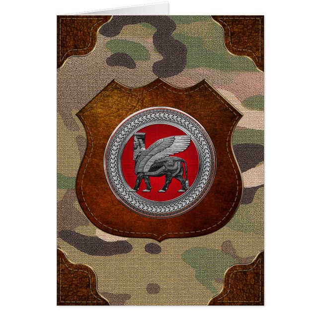 [100] Assyrian Winged Bull: Silver & Black Lamassu (Front)