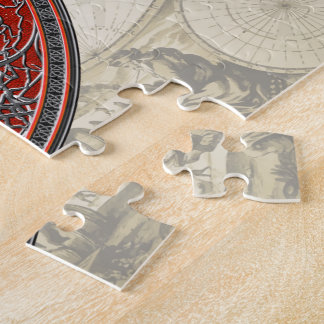 [100] Assyrian Winged Bull - Silver Lamassu Jigsaw Puzzle